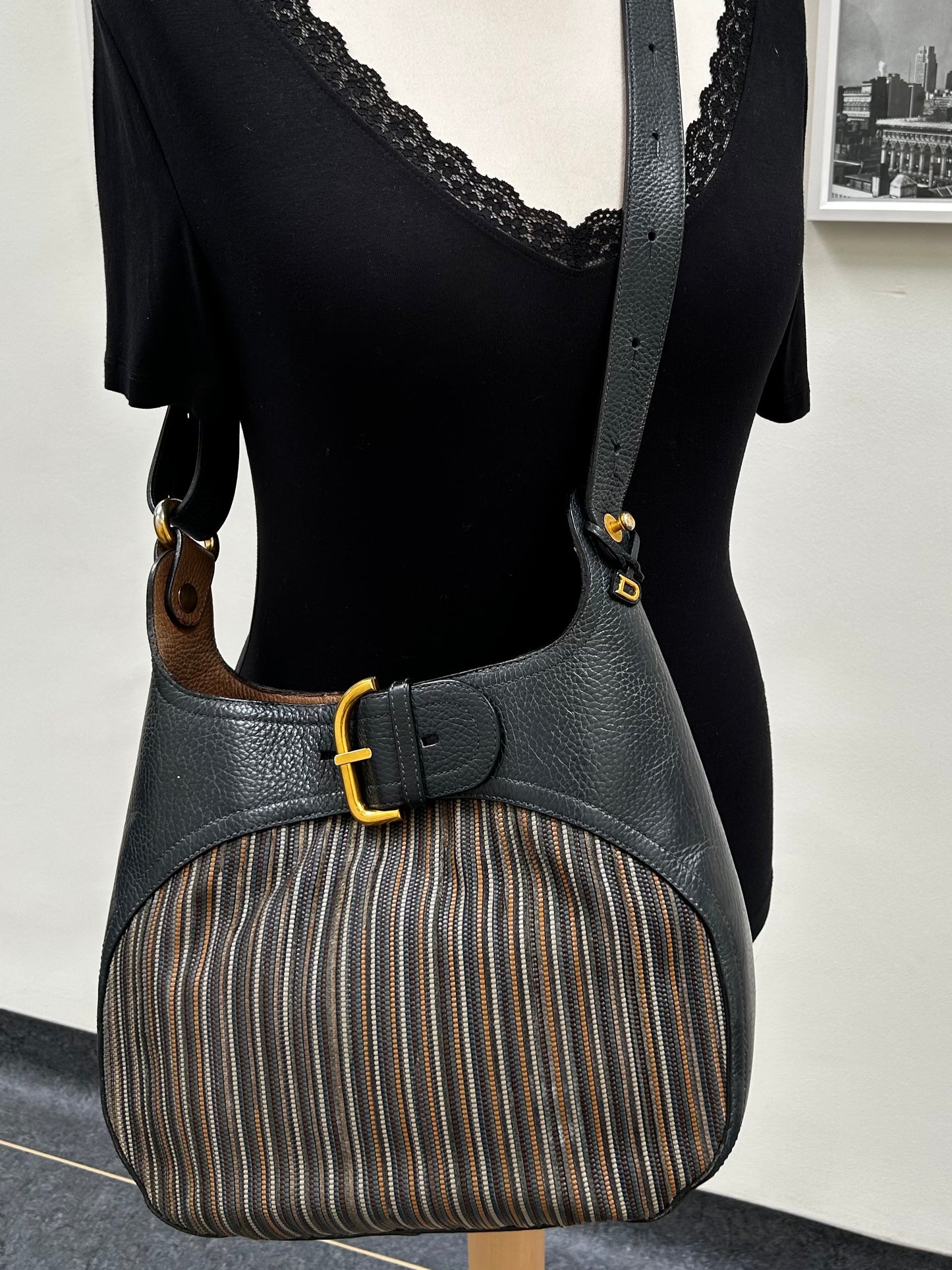 Delvaux Souverain Toile De Cuir